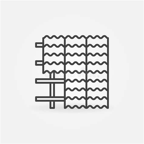 Roof Installation Vector Concept Thin Line Icon Or Sign Stock