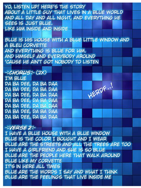 LyricsTime - Eiffel 65 - Im Blue by HerdF on deviantART