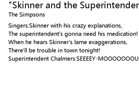 Skinner And The Superintendent Theme Lyrics Follow Lyrics