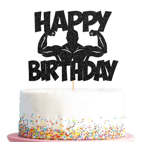 Fitness Theme Happy Birthday Cake Topper, Gym Sports Style Birthday ...
