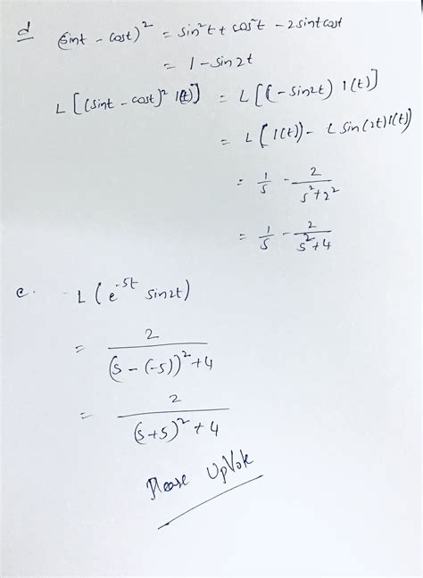 Solved Find The Laplace Transform Of The Following Functions A F T