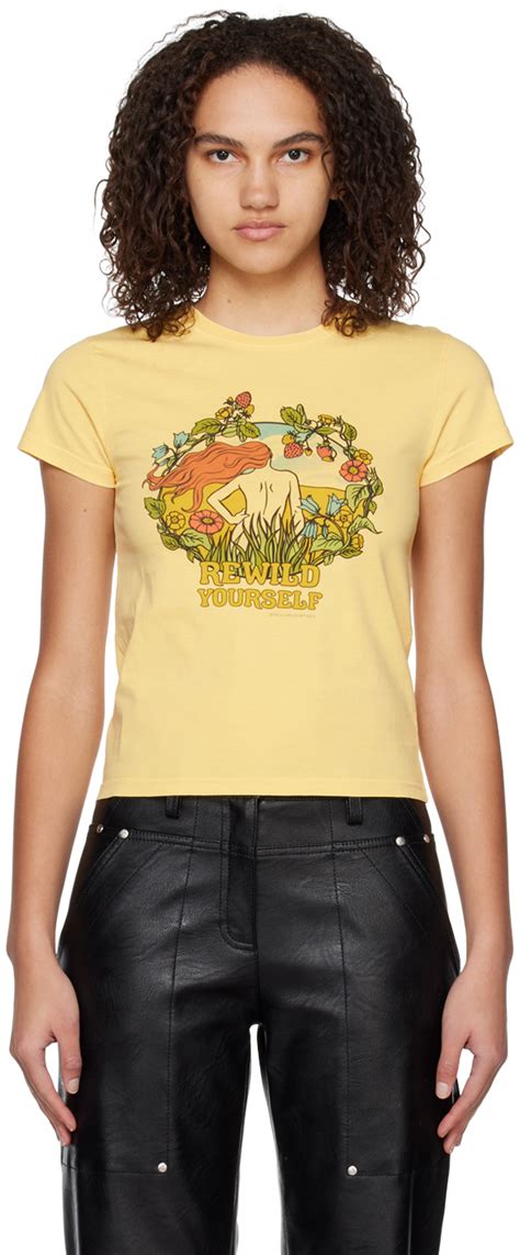 Yellow Rewild Yourself T Shirt By Stella McCartney On Sale