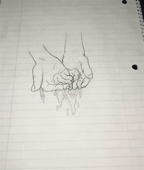 Open hands - pencil sketch