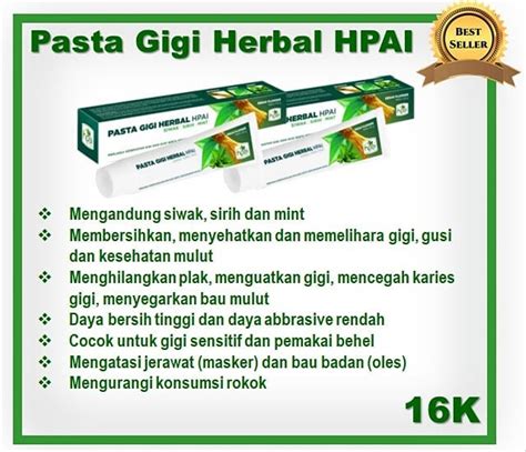 Jual Pasta Gigi Herbal HPAI Odol PGH 120gr Original Di Lapak