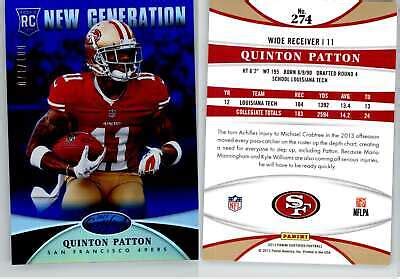 Quinton Patton Certified Blue La Tech Ers Rc Rookie Ebay