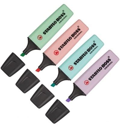 Набор текстовыделителей Stabilo Boss Original Pastel, скошенный ...