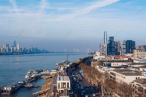 Background Foto Bangunan Kota Wuhan Di Hari Yang Cerah Wuhan Kota