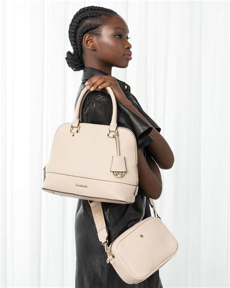 Madison Grace Medium Dome Satchel Bag - Nude – Madison Accessories