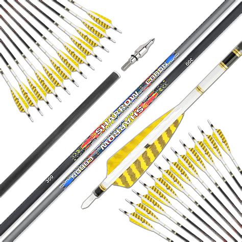 Amazon ZSHJGJR Pure Carbon Arrows Turkey Feather Archery Arrow