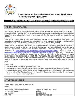 Fillable Online Zoning By Law Amendment Application Instructions Fax