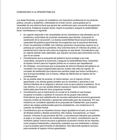 Ricardo Ospina On Twitter Atentos Comunicado De Exministros De