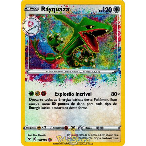 Carta Pokemon Rayquaza Rara Incr Vel Portugu S Amazing Rare