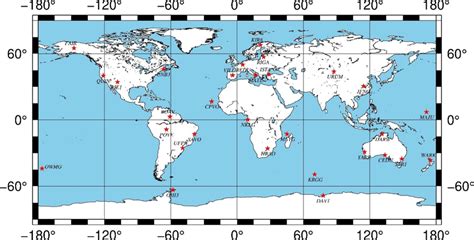 Positions Of The Selected Igs Stations Download Scientific Diagram