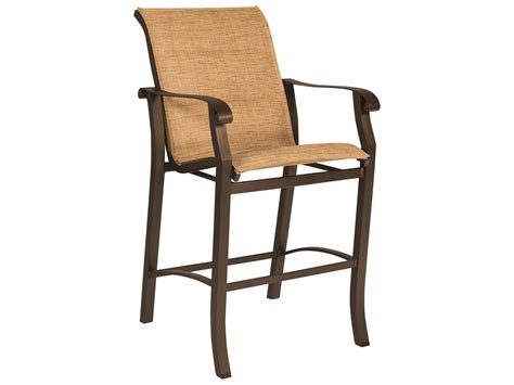 Woodard Cortland Padded Sling Aluminum Outdoor Patio Bar Stool Wr