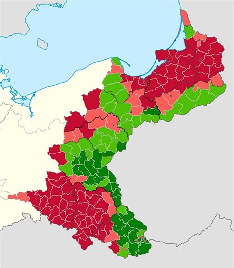 Mapa Etniczna Niemiec Wschodnich Z Roku Czerwony Dominacja