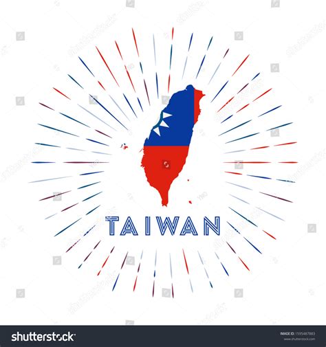 Taiwan Sunburst Badge Country Sign Map Stock Vector Royalty Free