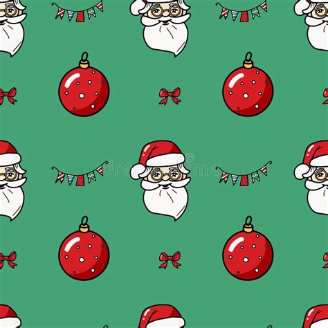 Christmas Seamless Pattern For Fabric Wrapping Merry Santa Claus Toy