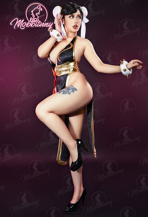 Cheongsam Sexy Lingerie Set Chun Li Derivative Deep V High Slit Dress In Black