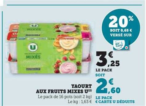 Promo Yaourt Aux Fruits Mixes U Chez Hyper U Icatalogue Fr