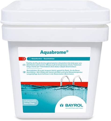 BAYROL Aquabrome 5 kg 20 g comprimés de Brome Solubles lents pour