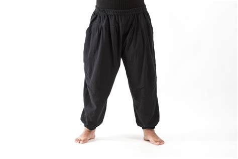 Plus Size Genie Womens Cotton Harem Pants In Black