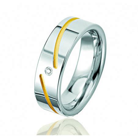 Bague Alliance Breuning en argent massif et diamant pour femme modèle