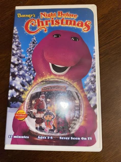 Barney S Night Before Christmas Vhs Clamshell White Cassette