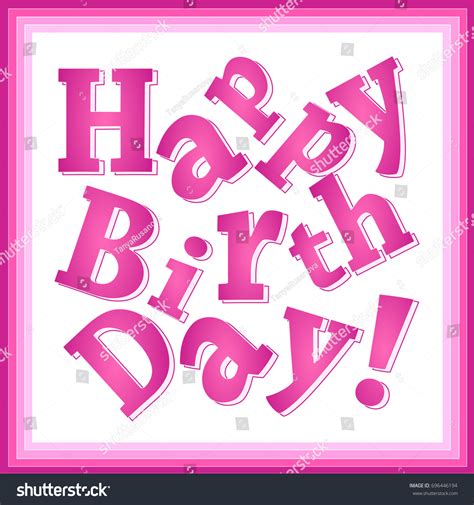 Happy Birthday Pink Greeting Card Girls Stock Vector Royalty Free