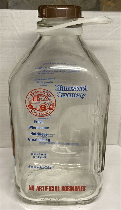 Homestead Creamery Glass Milk Bottle Lid 2018 Burnt Chimney Va 64oz Usa Handle Ebay