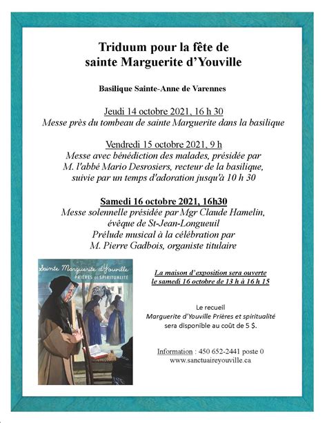 Fête de sainte Marguerite d Youville