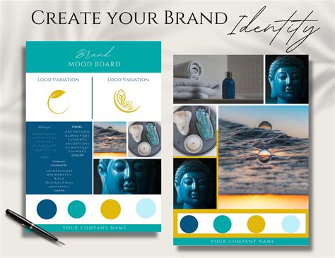 Brand Board Template Mood Board Branding Kit Brand Style Board Branding ...