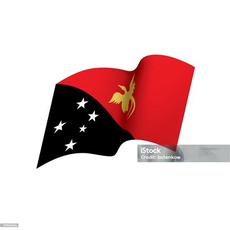 Papua New Guinea Flag Vector Stock Illustration Download Image Now Cut Out Flag Freedom