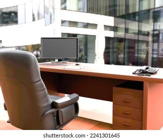 Executive Office Desk View Buildings Work Stock Illustration 2241301645 ...