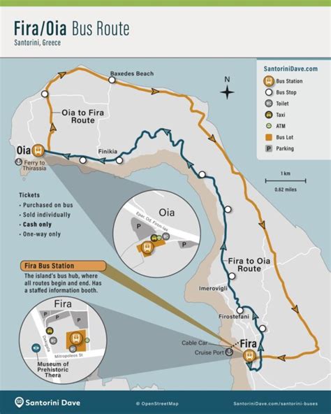 Santorini Public Bus Routes Schedules Tickets Map