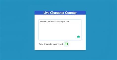 Simple Character Counter Using Javascript And Css