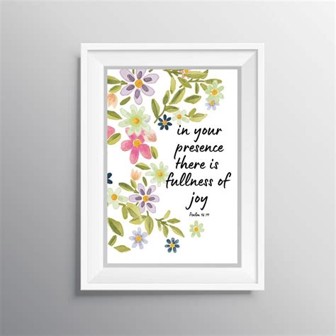 Bible Verse Wall Art In Your Presence There Is Fullness Of Joy