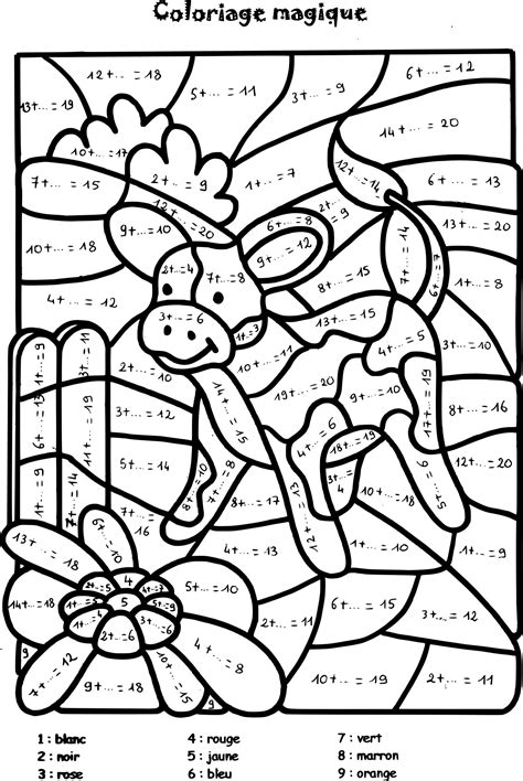 Coloriage Codé Additions À Imprimer serapportantà Coloriage Avec