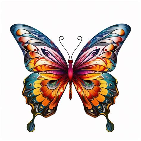 Premium AI Image Brightly Colored Butterfly With Swirls And Wings On