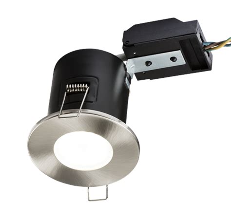 KnightsBridge 230V IP20 Fixed GU10 Fire Rated Downlight Brushed Chrome