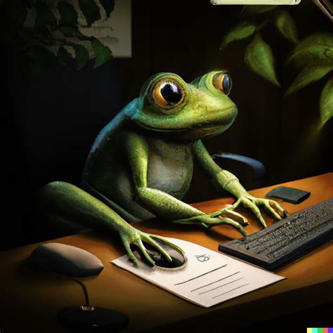 A Frog Working As A Software Developer Digital Art Scrolller