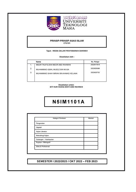 Group Assignment Ctu Prinsip Prinsip Asas Islam Ctu Tajuk Media