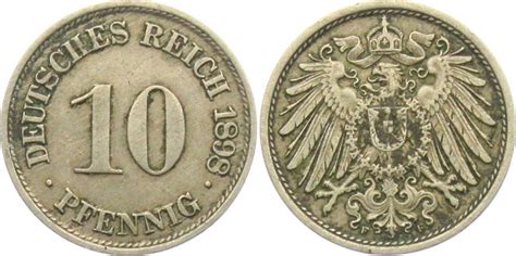 Kaiserreich 1898 F 10 Pfennig großer Adler vz MA Shops