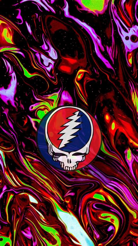 Download Stretchy Luminous Skin And Skull Logo Of Grateful Dead Iphone