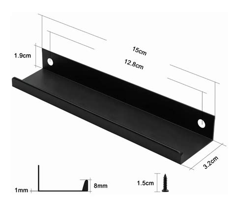 Jaladera Oculta Perfil L Para Cajón Puerta 15 Cm 10 Piezas Negro