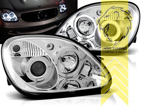 LED Angel Eyes Scheinwerfer Mercedes Benz SLK R170 Chrom EBay