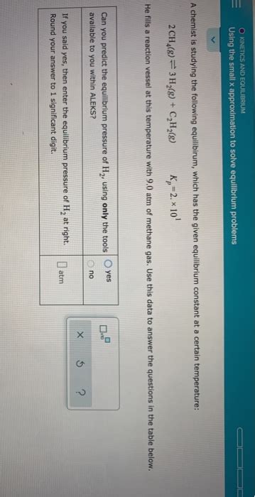 Solved O Kinetics And Equilibrium Using The Small X