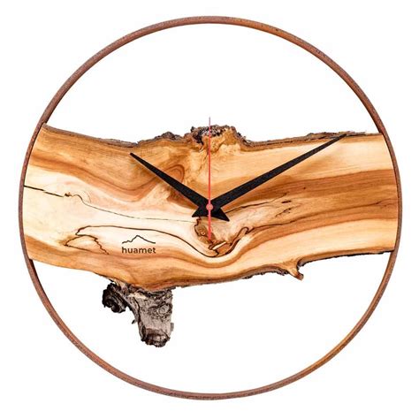 D Couvrez Horloge Murale Ronde En Bois De Pomme Massif Fabriqu En