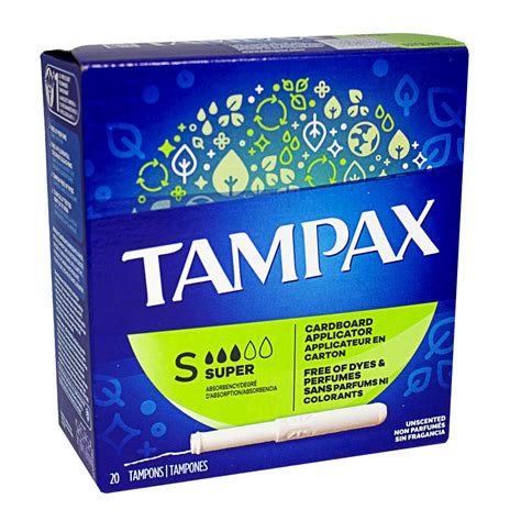 Wholesale Tampax Super Cardboard Applicator Tampons Box Of 20