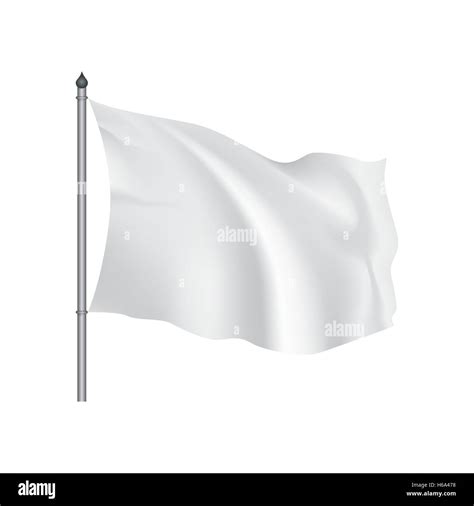 White Flag Waving On The Wind Stock Vector Image Art Alamy