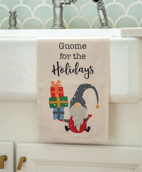 Col House Designs Wholesale Gnome For The Holidays Dish Towel